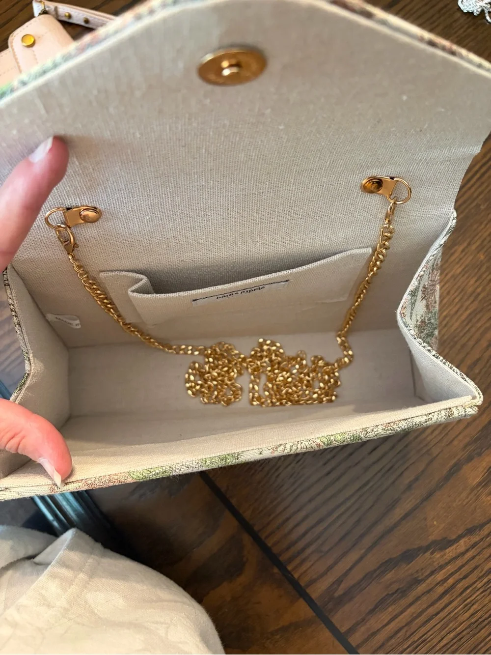 Haute Hippie Floral Jacquard Satchel in Green, Pink & Cream